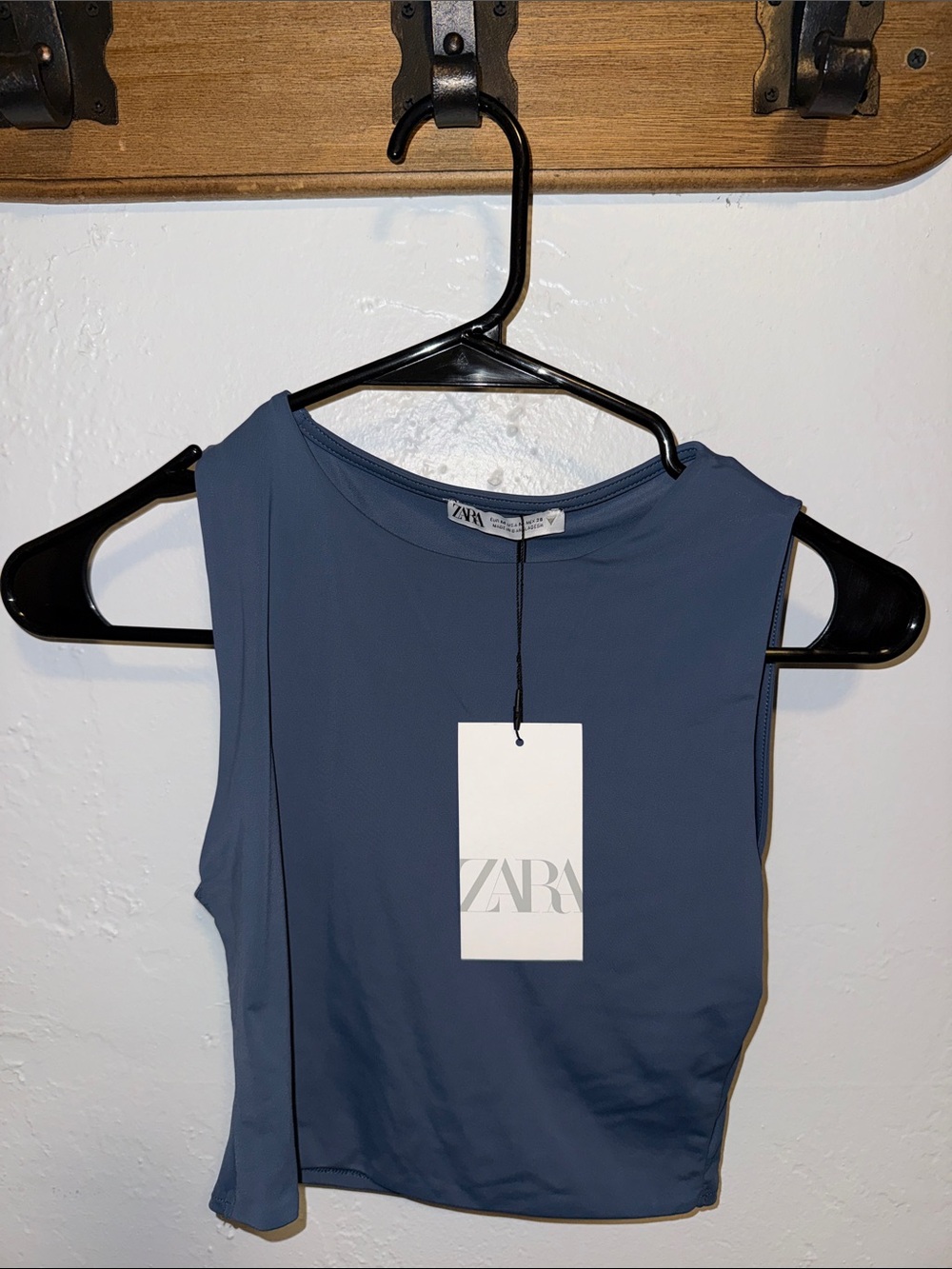 Zara Sleeveless Crewneck Tank in Slate Blue